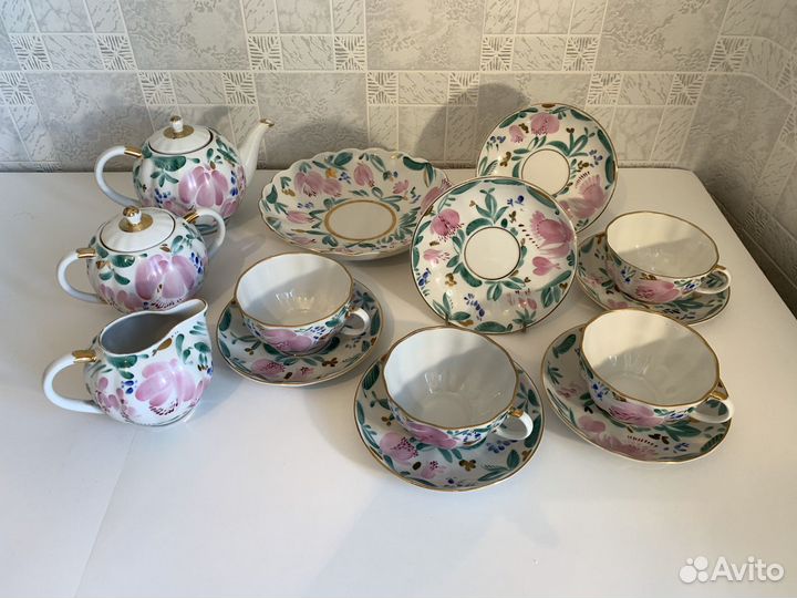 Чайный фарфоровый сервиз Тюльпан лфз