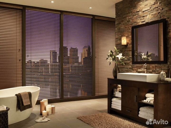 Деревянные жалюзи горизонтальные