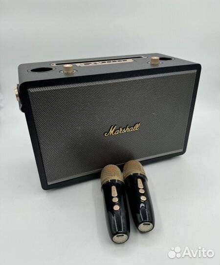 Блютуз колонка караоке Marshall с микрофонами