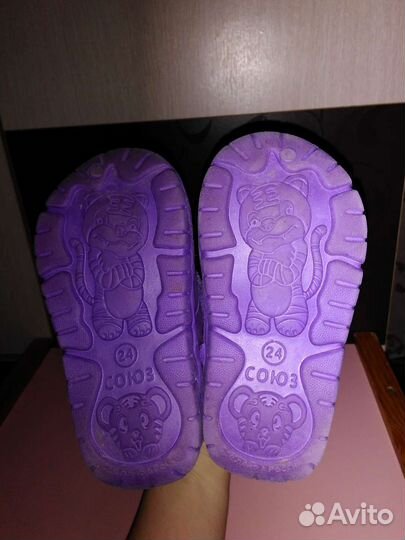Галоши для девочки размер 24 цвет фиолетовый