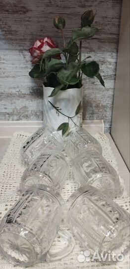 Хрустальные кружки и 3 тарелки. За всё