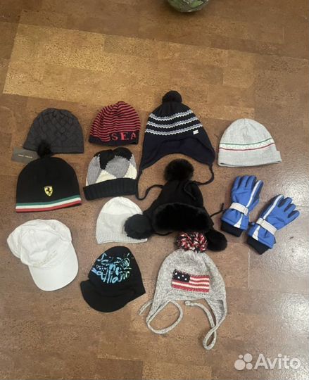 Шапки Италия для мальчика 3-5 лет и перчатки