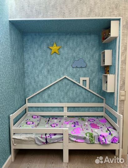 Кроватка для малыша высокий борт из массива Терем