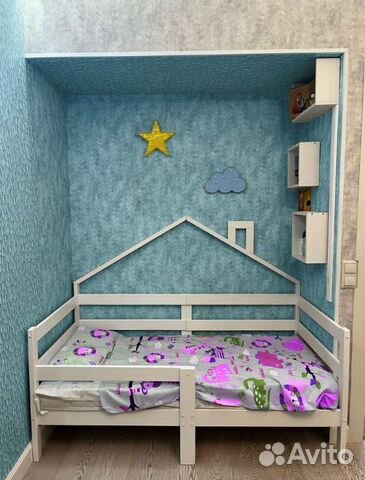 Кроватка для малыша высокий борт из массива Терем