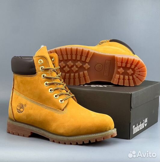 Ораньжевые Timberland с мехом