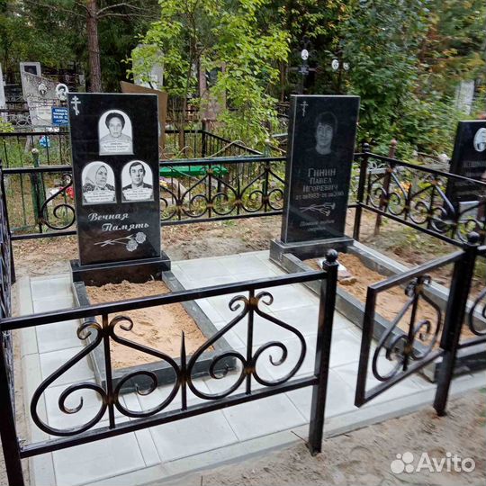 Ограждения на могилы, вазы, столики