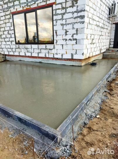 Отмостка Фундамент Бетонные работы Заезды Дорожки