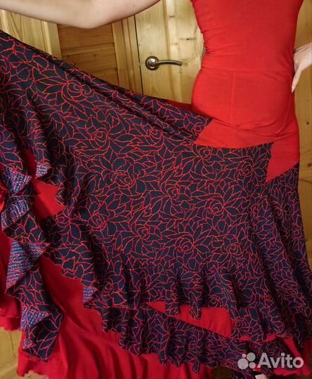 Юбка с высоким поясом платье фламенко