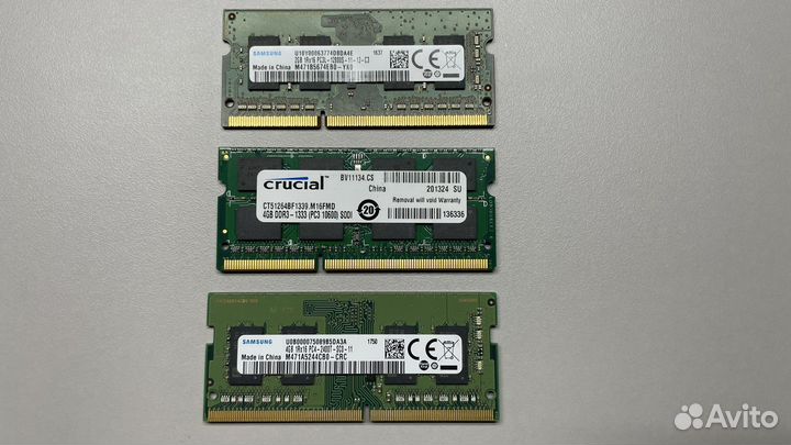 Оперативная память для ноубука DDR3/DDR4