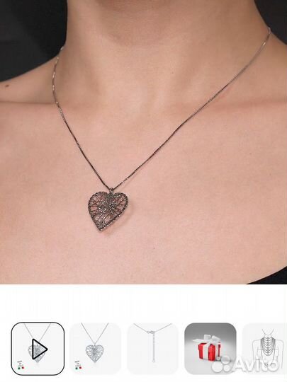 Колье серебро италия