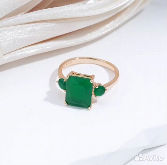 Серьги + Кольцо 17р позолоченные
