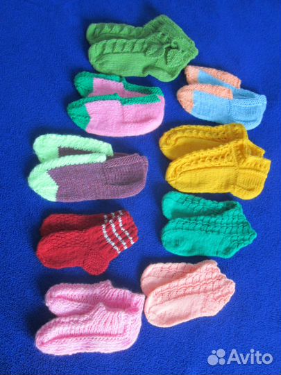 Носки вязаные цветные