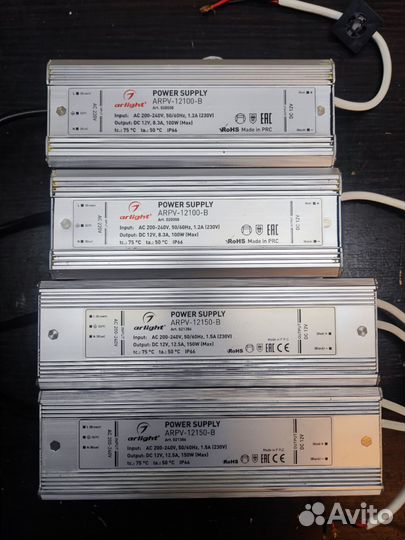 Блоки питания подсветки влагостойкие 12V 100-150W