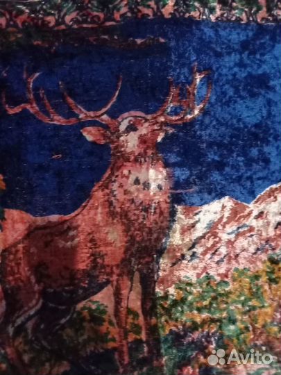 Плюшевый ковёр СССР олени