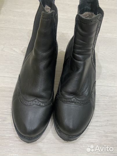 Ботинки натуральная кожа 36 37,мех цигейка