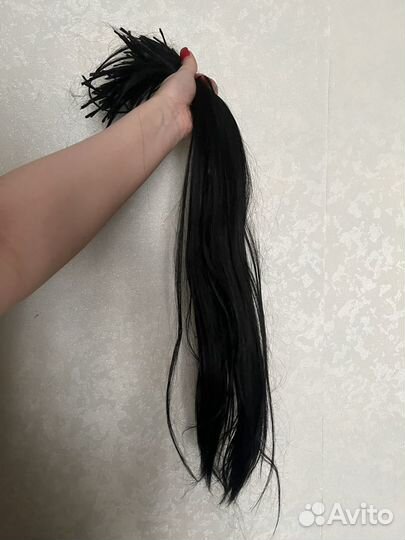 Волосы для наращивания 70 см черные