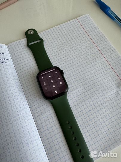 Часы apple watch 7 45 mm green