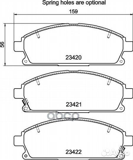 Колодки тормозные дисковые перед np2009 NIS