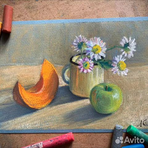 Картины пастелью и акварелью разные