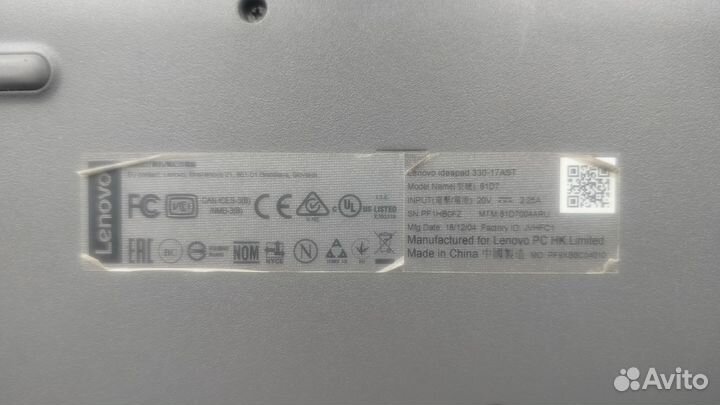 Ноутбук Lenovo ideapad 330-17AST
