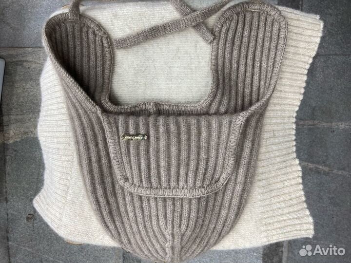 Шапка с ушами на завязках из кашемира