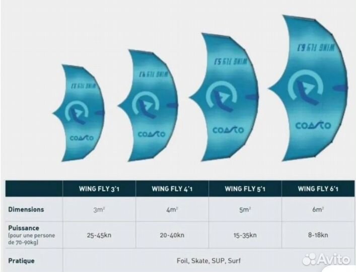 Надувное крыло винг парус Coasto Wing Fly 5.1