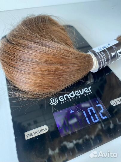 Натуральный срез русых волос, 39 см (А 586)