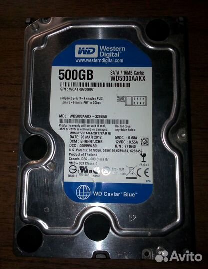Жесткий диск HDD 500Gb (WD Blue)