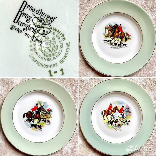 Англия 50-е годы тарелки Охота набор