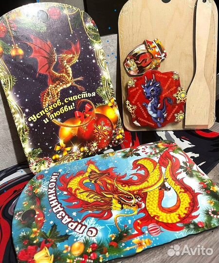 Дощечка с драконом набор 4 в 1