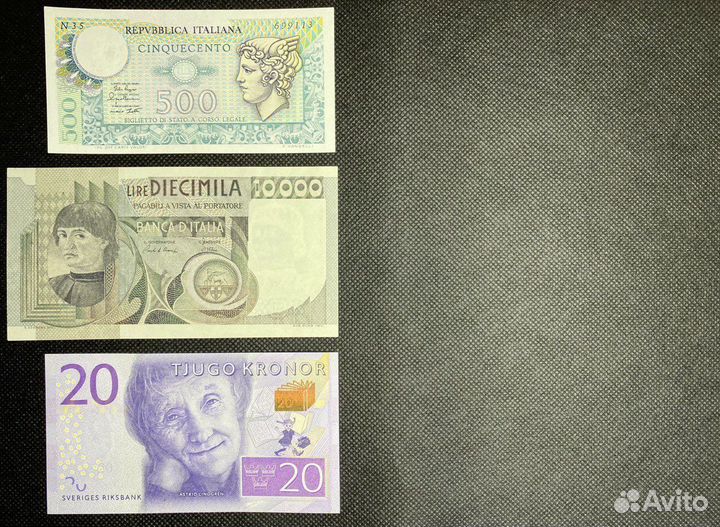 Банкноты Италия / Португалия / Швеция
