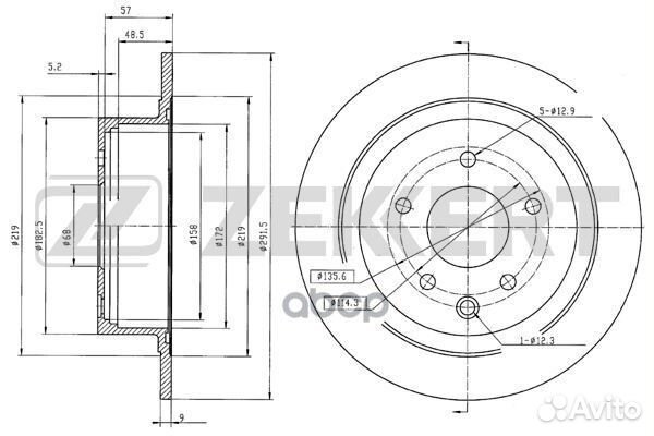 Диск торм. зад. Nissan Juke (F15) 10- Qashqai
