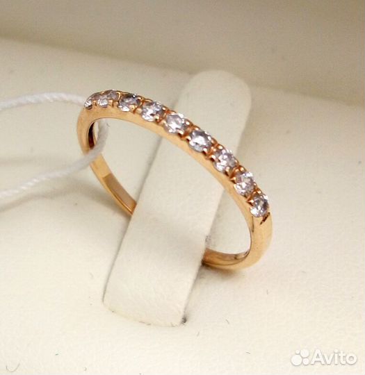 Кольцо / размер 16 / 0,97г / Золото585 / фианиты круглые