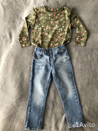 Джинсы, лонгсливы и платье