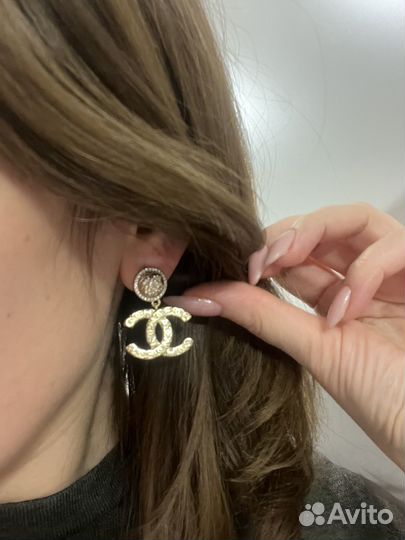 Серьги chanel премиум