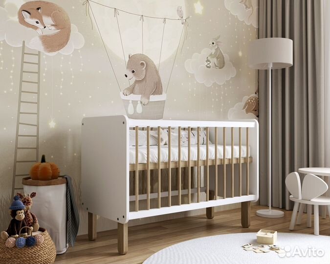 Детская кровать-качалка для новорожденных