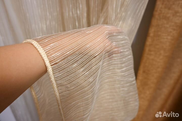 Тюль дождик бежевая, 300см и другие размеры