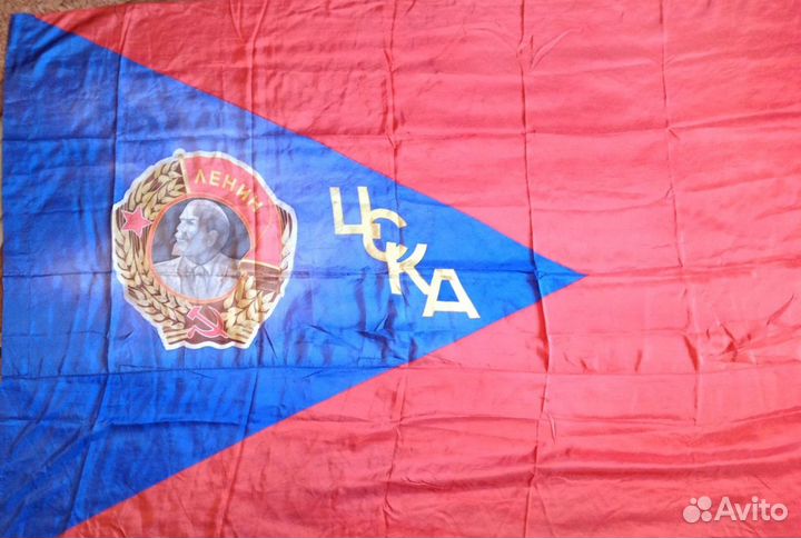 Флаг знамя цска фк хк москва 1960-ые СССР ретро R