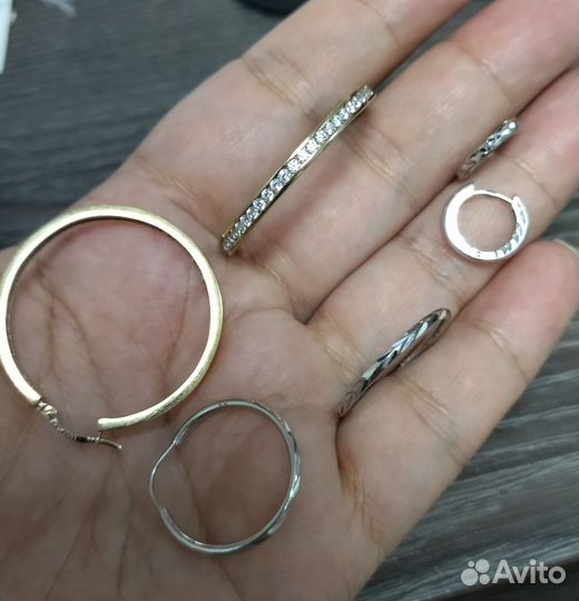 Золотые серьги кольца Конго