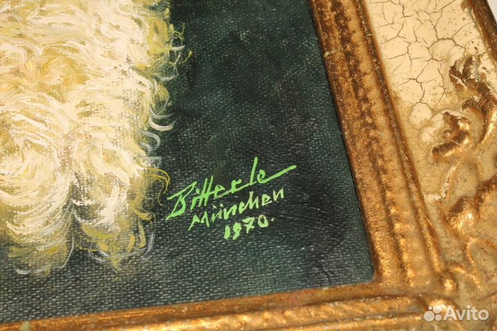 Немецкая Картина. Охотник с Трубкой. Холст. Масло