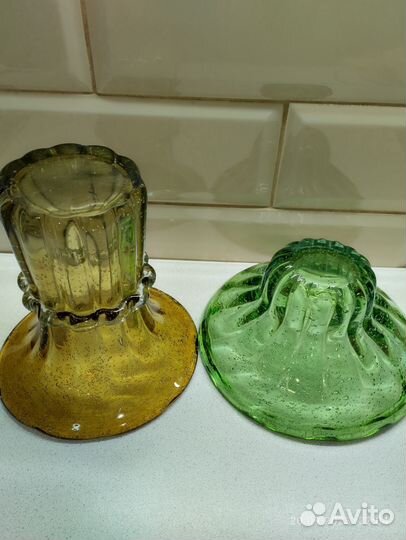 Вазы цветное гутное стекло. Бульгазе. Чехия