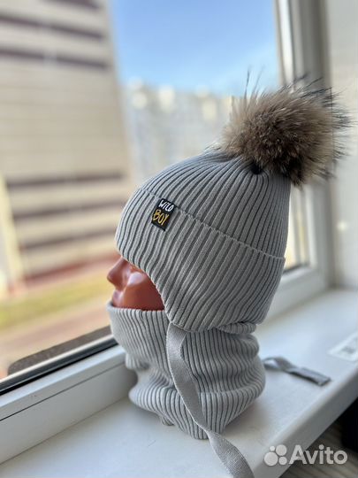 Новые шапки зима с натуральным помпоном