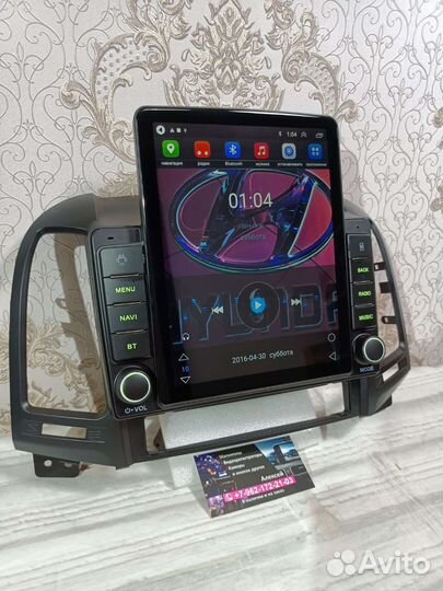 Магнитола Hyundai Santa Fe 2 android Tesla