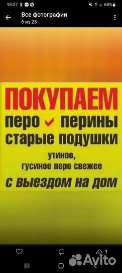 Скупаю Пух Перо