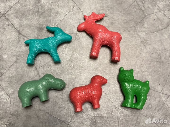 Фигурки животных СССР твердая резина