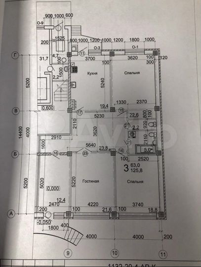 3-к. квартира, 125,7 м², 1/7 эт.