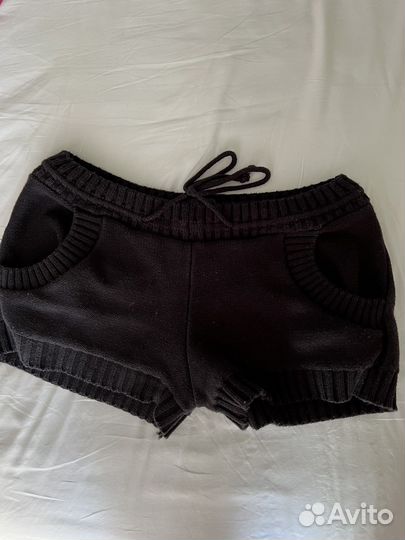 Шорты черные трикотаж вязанный munai