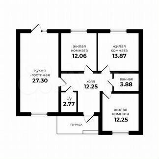 Коттедж 95 м² на участке 3 сот.