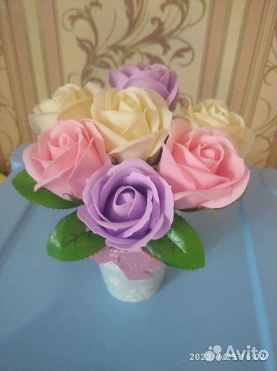 Букет из мыльных роз