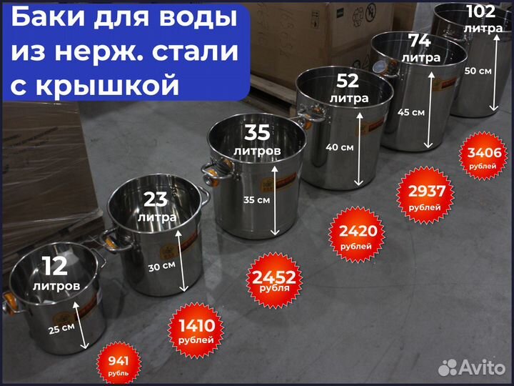 Бак для воды с крышкой